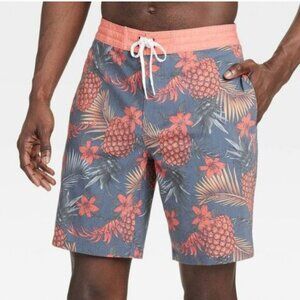 LN Goodfellow & Co. Men's 33 Board Shorts Swim Trunks Tropical Pineapple Print